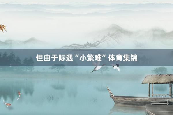 但由于际遇“小繁难”体育集锦
