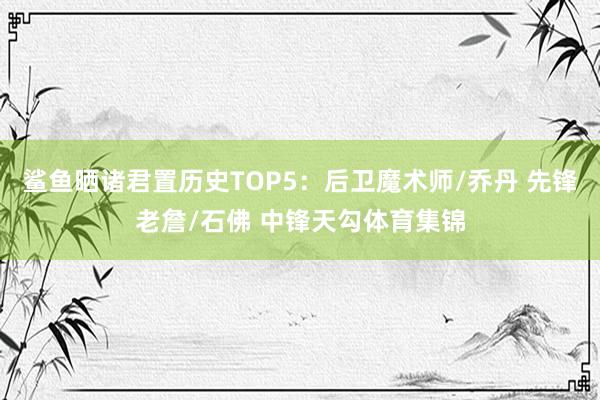 鲨鱼晒诸君置历史TOP5:后卫魔术师/乔丹 先锋老詹/石佛 中锋天勾体育集锦